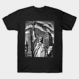 Postcard Statue of Liberty New York T-Shirt